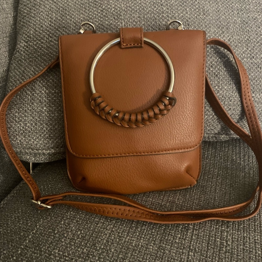 Collection XIIX Tan Crossbody Bag with Silver Ring